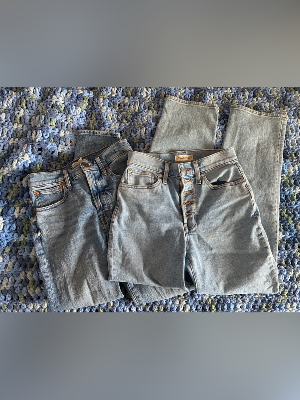 Madewell The Perfect Vintage Straight Jean, two pair jeans bundle, like new